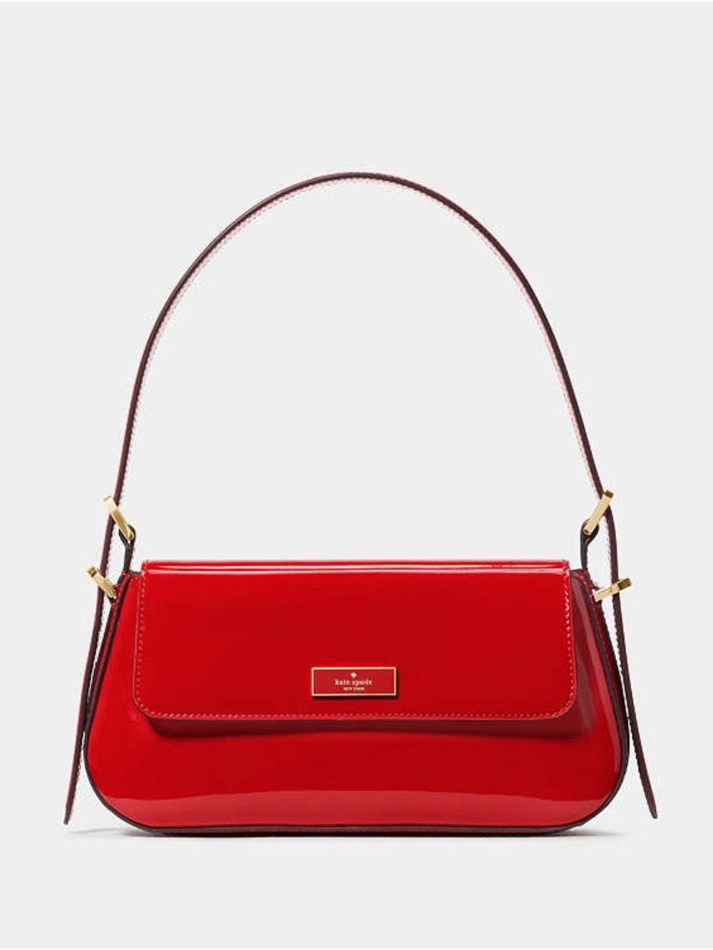 Kate Spade Bridget Shiny Leather Small Flap Shoulder Bright Red